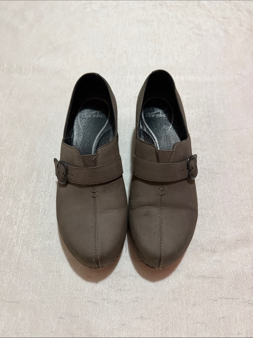 Women’s Casual Buckle Slip-On Shoes in Brown
